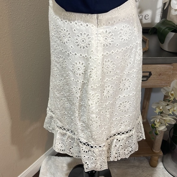 White Eyelet Lace Skirt TRN20 - Picture 5 of 6